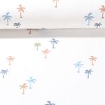 Stretchfrottee - Palmen Ecru