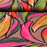 Twill de viscose - Impression digitale Feuilles Vert