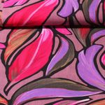 Viskose-Twill - Digitaldruck Blätter Pink