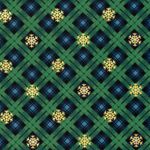 Bomuldsflannel - Grønne snekrystaller