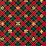 Bomuldsflannel - Røde Snekrystaller