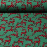 Flanelle de coton - Carreaux Cerfs Vert