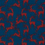 Bomuldsflannel - Ternet med hjorte blå