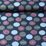 Baumwoll-Popeline - Weihnachtskugeln Navy Gold