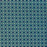 Bomullspoplin - Ornament Petrol Guld