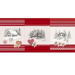 Canvas Panel - Skihütten Edelweiss Leinenlook Beige