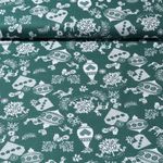 Baumwoll- Popeline - Landhaus Weihnachten Grün