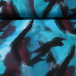 Viskose Stretch - Abstrakt Petrol