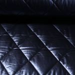 Gesteppter Jackenstoff - Metallic Stepper Rauten Navy Wattiert