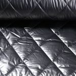 Gesteppter Jackenstoff - Metallic Stepper Rauten Silber Wattiert