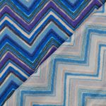 Viskos - Digitaltryck Zigzag Lurex blå