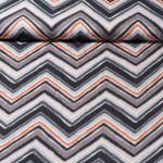Viskose - Digitaldruck Zickzack Lurex Grau