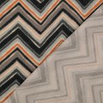 Viskos - Digitaltryck Zickzack Lurex Grå