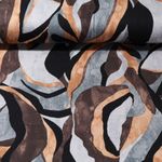 Viskosejersey - Graphic Blätter Braun