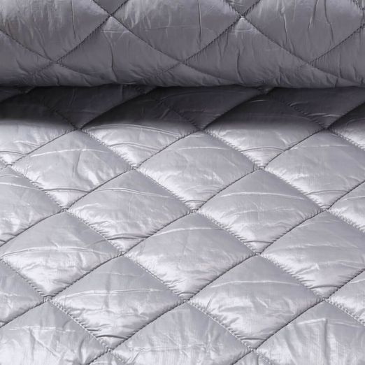 Tissu matelassé veste - Losanges Gris clair 65mm Ouaté