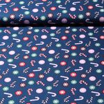 Baumwoll-Popeline - Zuckerstangen Blau