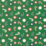 Popeline de coton - Cannes en sucre vertes