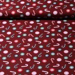 Baumwoll-Popeline - Zuckerstangen Bordeaux