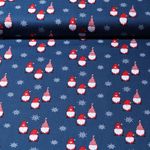 Popeline de coton - Lutins de Noël Bleu