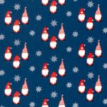 Bavlněná popelín - Vánoční skřítci modří