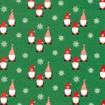Bavlněný popelín - Vánoční skřítci zelená