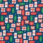 Popeline de coton – Cadeaux bleu