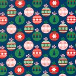 Popeline de coton – Boules de Noël bleues