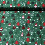 Baumwoll-Popeline - Zwerge und Bäume Grün