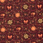 Popeline de coton – Couronne de fleurs Bordeaux Or