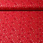 Baumwoll-Popeline - Weihnachtsbäumchen Gold Rot