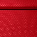 Baumwoll-Popeline - Mini Punkte Rot Gold