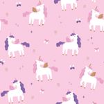 Tyg för regnjacka - Aqua Protect digitaltryck enhörningar rosa
