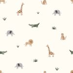 Tyg för regnjacka - Aqua Protect digitaltryck Safaritiere Ecru