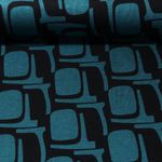 Romanit Jersey - Soft Abstrakt Schwarz Petrol