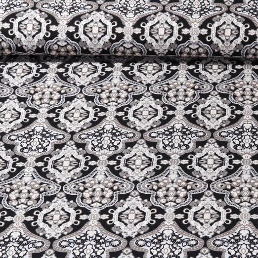 Twill de viscose - Motif oriental Sable