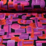 Romanit Jersey - Soft Mustermix Schwarz Fuchsia
