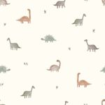 Tyg för regnjacka - Aqua Protect digitalt tryck Dinos Ecru