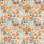 Tyg för regnjacka - Aqua Protect digitaltryck blommig mix ecru