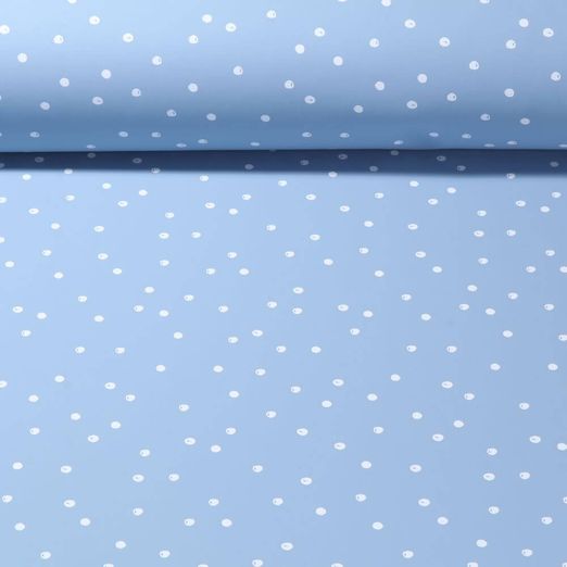 Tissu imperméable - Aqua protect Impr. digitale A pois Bleu