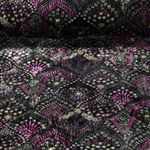 Samtjersey - Ornamente Schwarz Grün