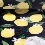Fleece - Kuschelfleece Doubleface Zitronen Navy