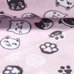 Polaire ultra douce double-face - Chats et pattes Rose