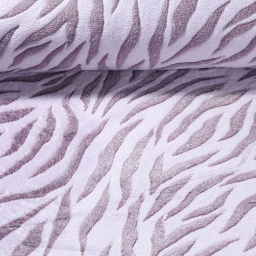 Fleece - Kuschelfleece Jacquard Zebra Lila