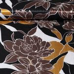 Satin - Blatt und Blüte Schwarz Senf