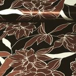 Satin - Feuilles et fleurs Noir Rouille