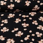 Viskose-Krepp - Blüten Schwarz