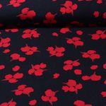 Viskose-Krepp - Blüten Navy