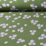 Viskose-Krepp - Blüten Oliv