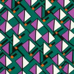 Viscose popeline - Petrolgroene driehoeken