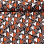 Viskose-Popeline - Dreiecke Taupe